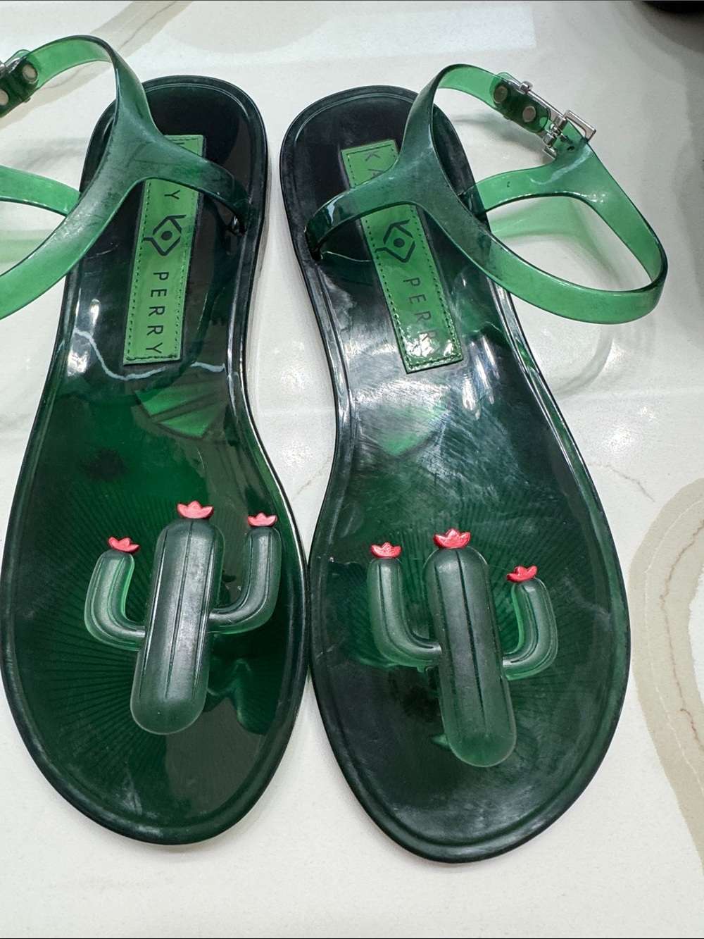 Katy Perry Collections Green Jelly Cactus Sandals